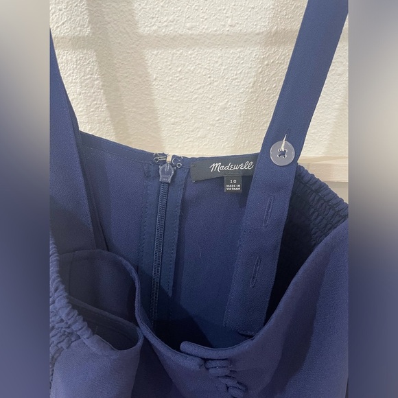 Madewell Navy Blue Wide Leg Button Down Jumpsuit Size 10 - Picture 10 of 10